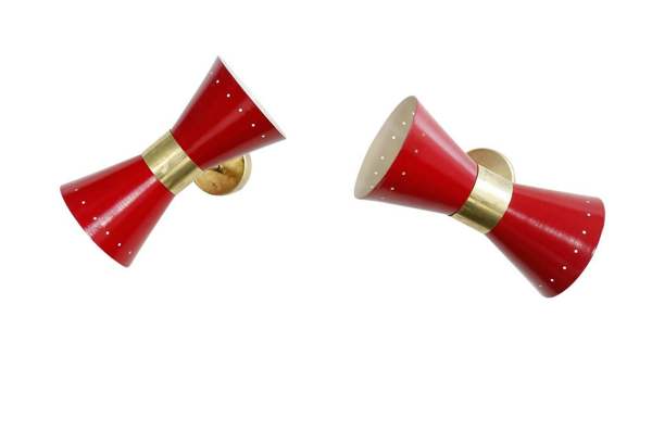 Paire d'appliques dans le style des créations italiennes des années 50