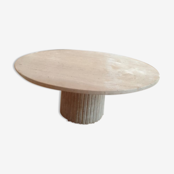 Table basse circulaire Omega travertin naturel - 80cm D