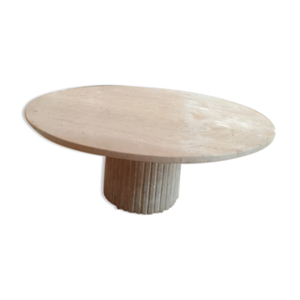 Natural travertine circular coffee table Omega - 80cm D