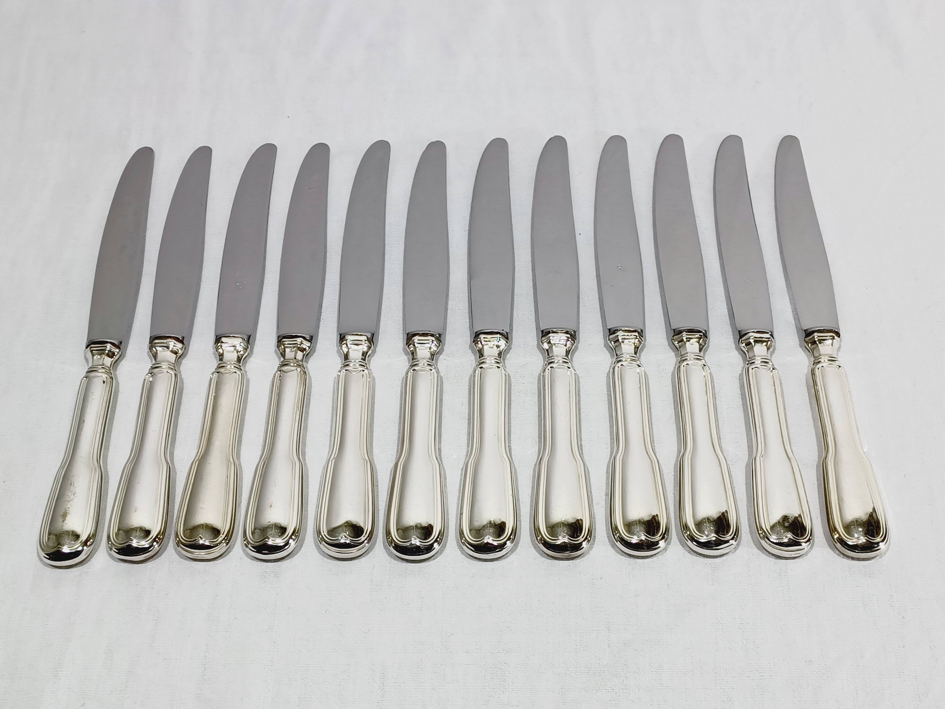 Sfam - 12 silver-plated table knives