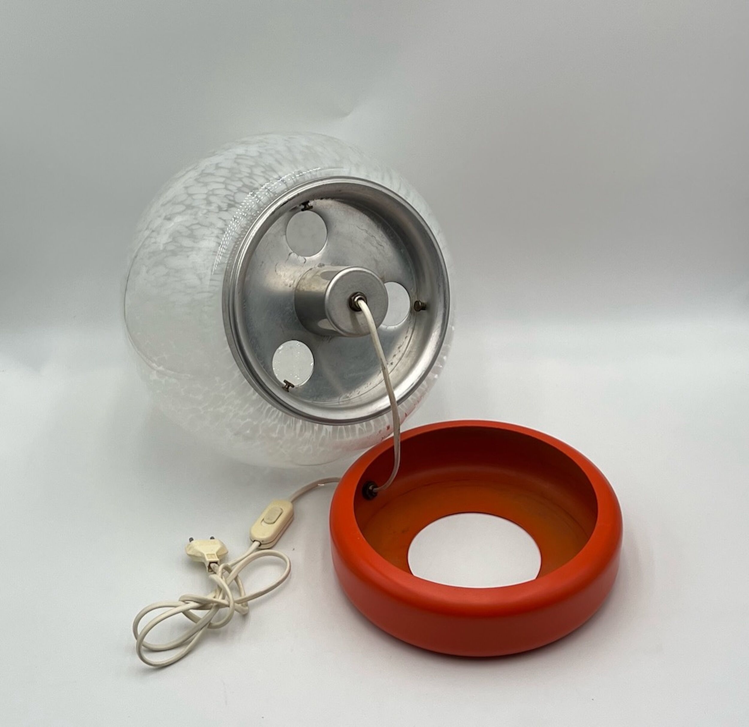 Murano glass space age orange lamp, 70s