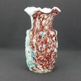 Clichy, Legras, glass vase with tufted decoration