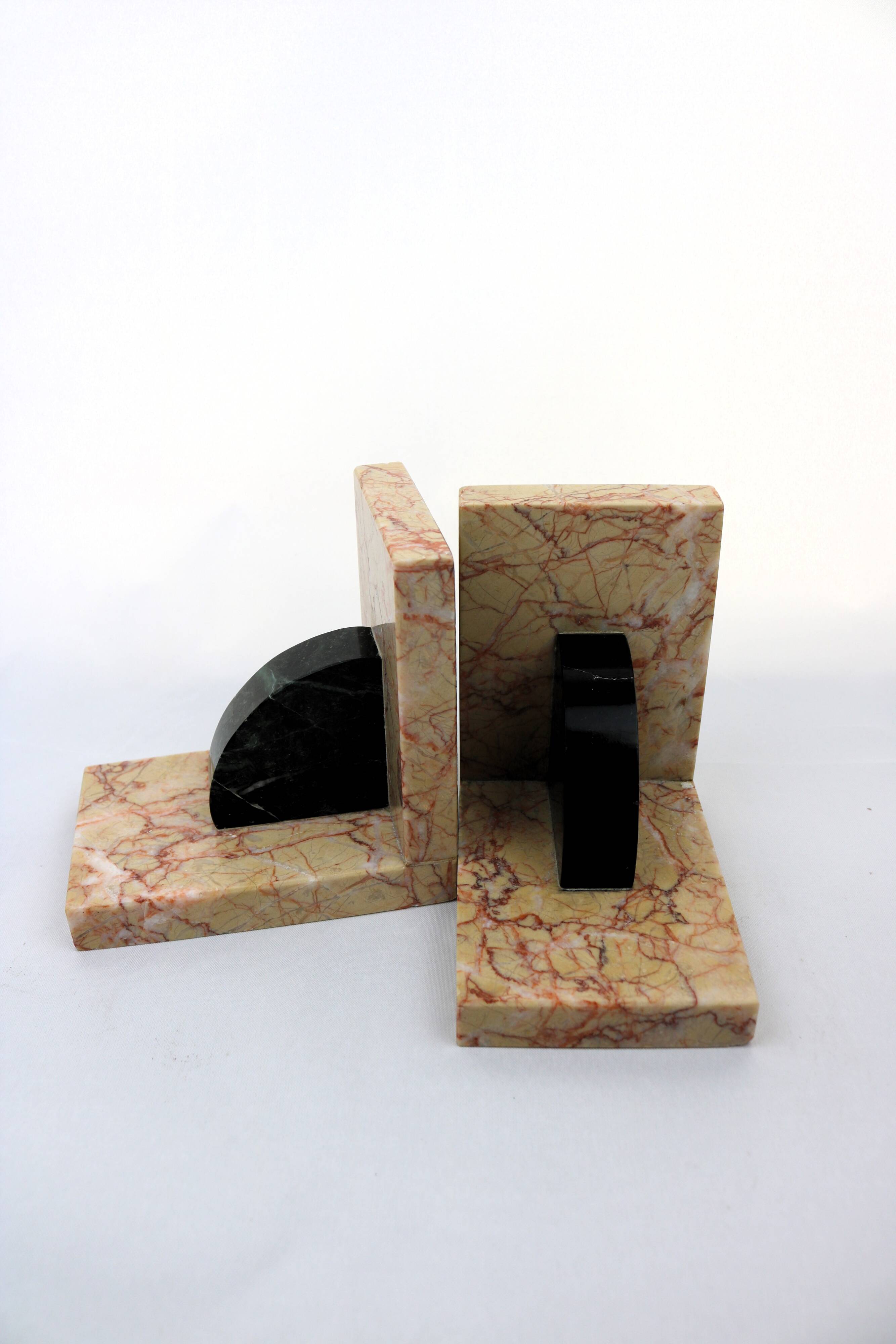 Art Deco Marble Bookends