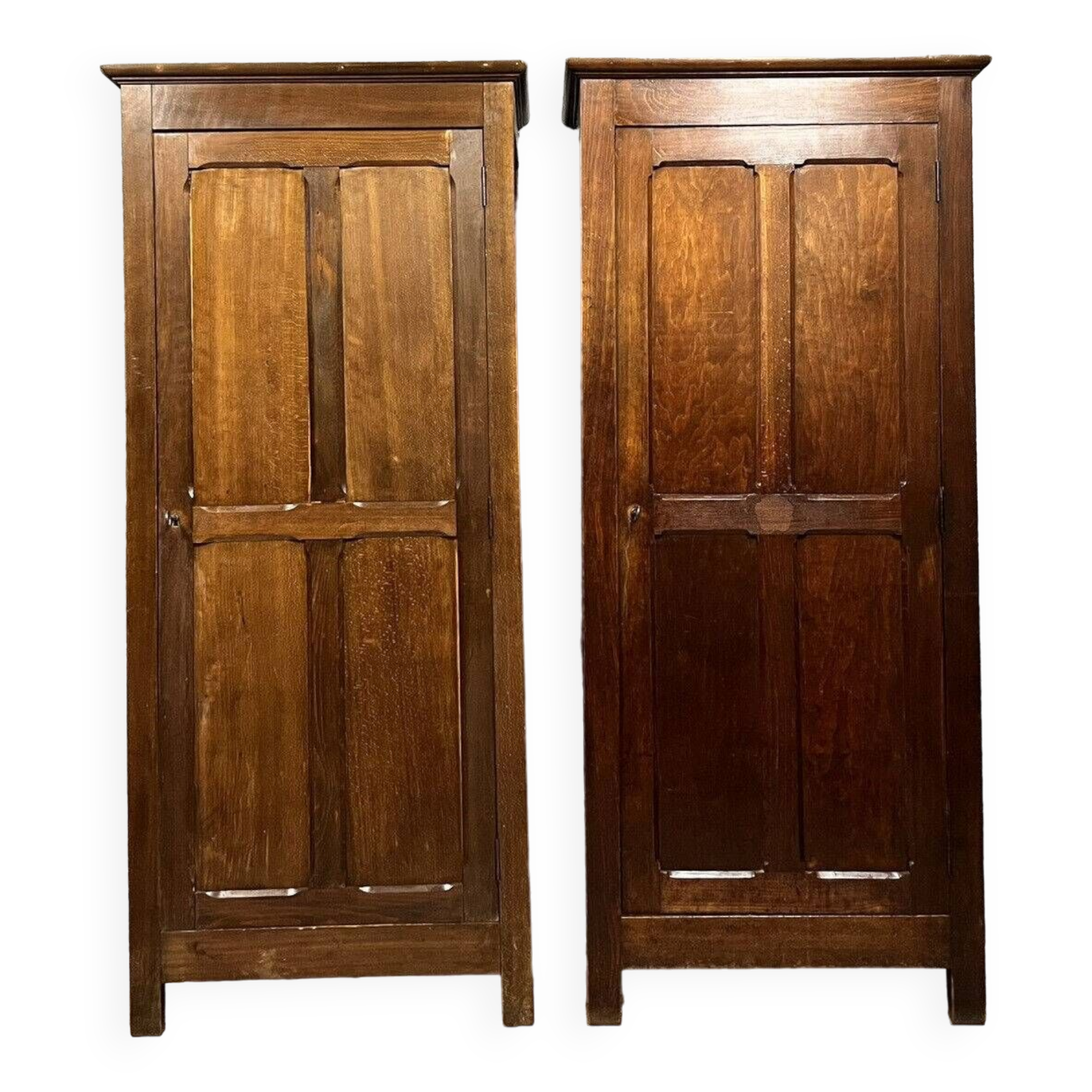 Pair of late 19th century bonnetières in stained beech circa 1880