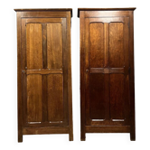 Pair of late 19th century bonnetières in stained beech circa 1880