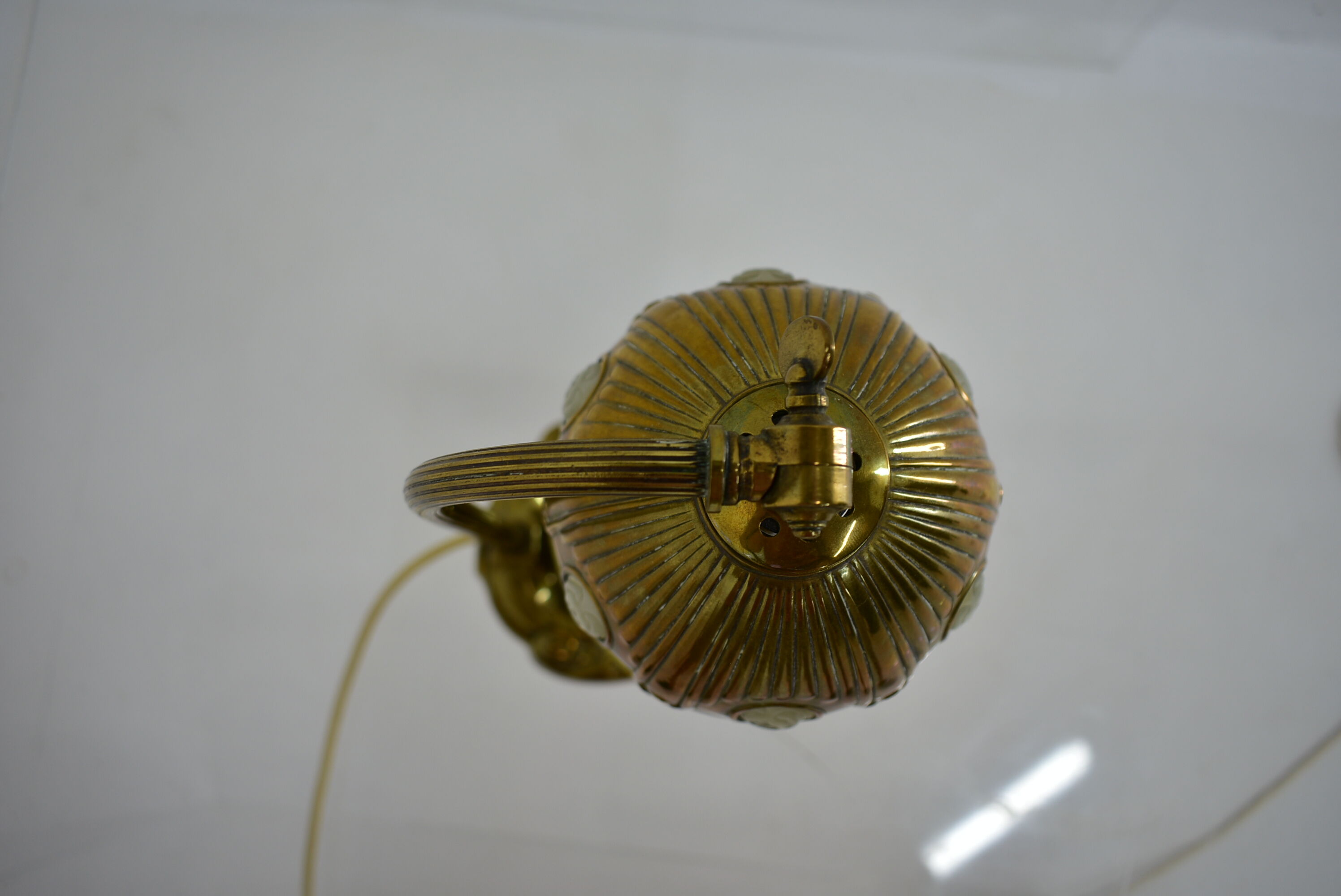 Brass Glass Vintage Table Lamp Style Vienna Secession, 1930s, Austria