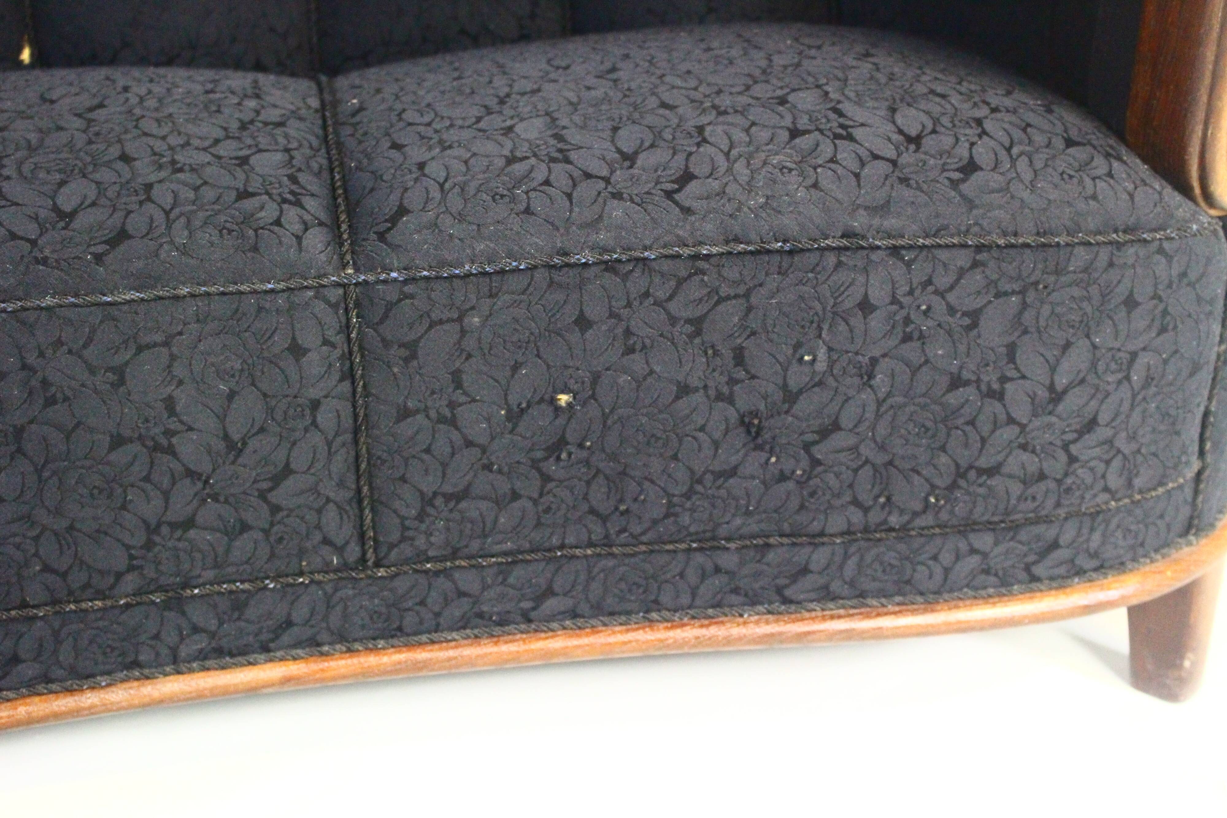 1930s Art Deco Curved Banana Sofa