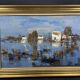 Grand tableau huile sur toile paysage Camargue Roger QUINTAINE 1921-2005