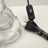 Pied de lampe en verre épais transparent 39 cm