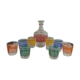 Service to liqueur and its glasses