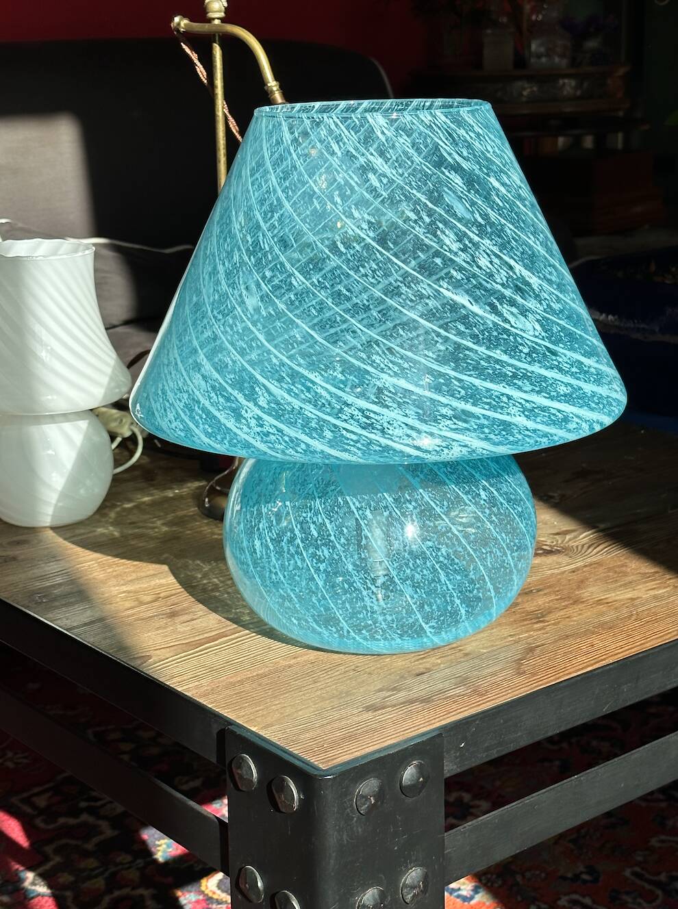 Original 1970s Murano Blue XL Lamp