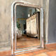 Miroir Louis-Philippe ancien en feuille d’argent, XIXème