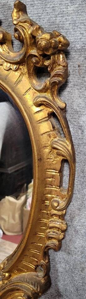 Large Baroque Louis XV Style Mirror in gilded wood from the early 20th century