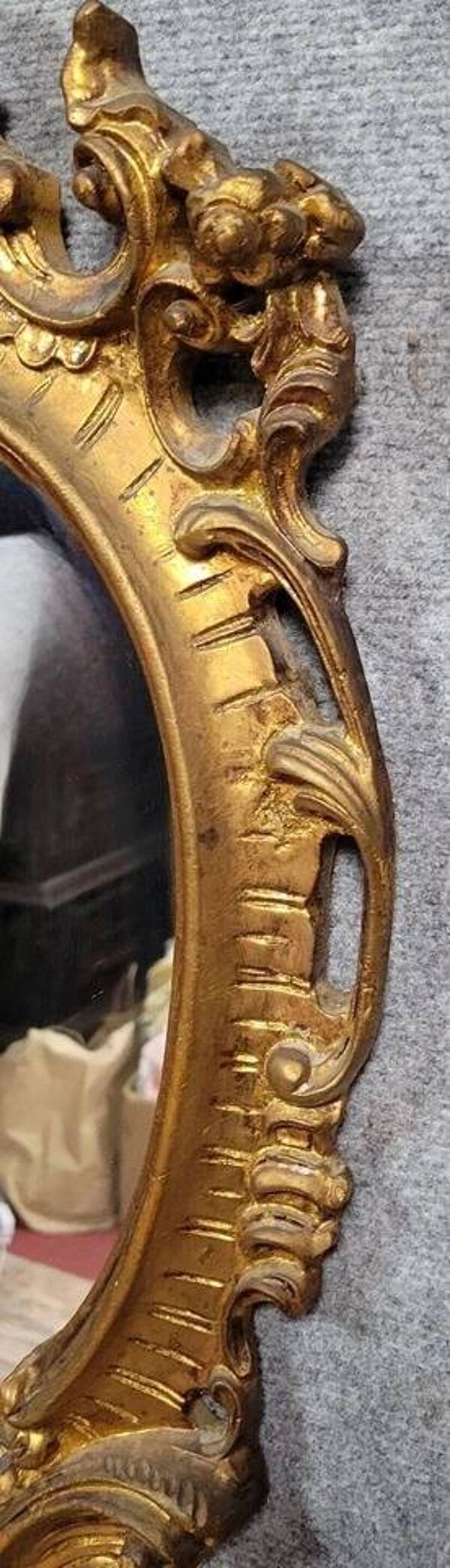 Grand Miroir Baroque Style Louis XV en bois doré époque début XXeme