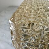 Amber moulded glass ceiling lighten circa 1960