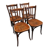 Suite de 4 chaises de bistrot Baumann vintage