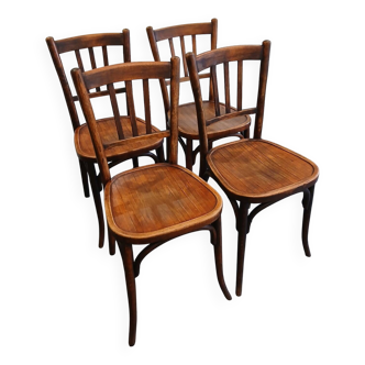 Suite de 4 chaises de bistrot Baumann vintage