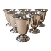 Silver Stainless Steel Goblets, Vintage 1970s Italy - Set of 6 for Wine, Desserts, or Ice, Gift & Table Decor