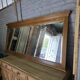 Miroir XXL biseauté en chêne, 210cm de L