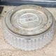 Pair of vintage Erco diamond-tipped glass ceiling lights from the 60s Diameter 35cm