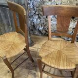 3 rustic chairs mulched solid wood Directoire