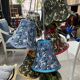 Abats-jour en suspension en tissu multicolore