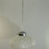 1970s vintage cut glass suspension – retro design ball lamp – L