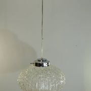 1970s vintage cut glass suspension – retro design ball lamp – L