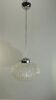 1970s vintage cut glass suspension – retro design ball lamp – L