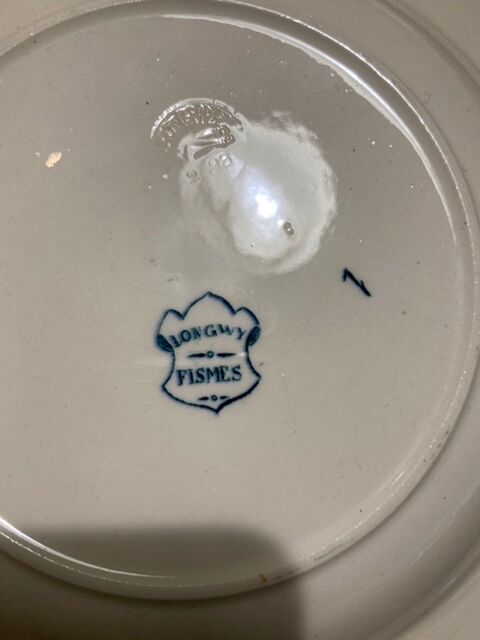 Set of earthenware plates of Longwy Fismes late nineteenth
