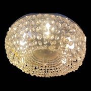 1960s Italian Crystal & Brass Chandelier – 6 Lights