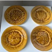 Series 10 brown plates, Barbotine fruit, Choisy le Roi