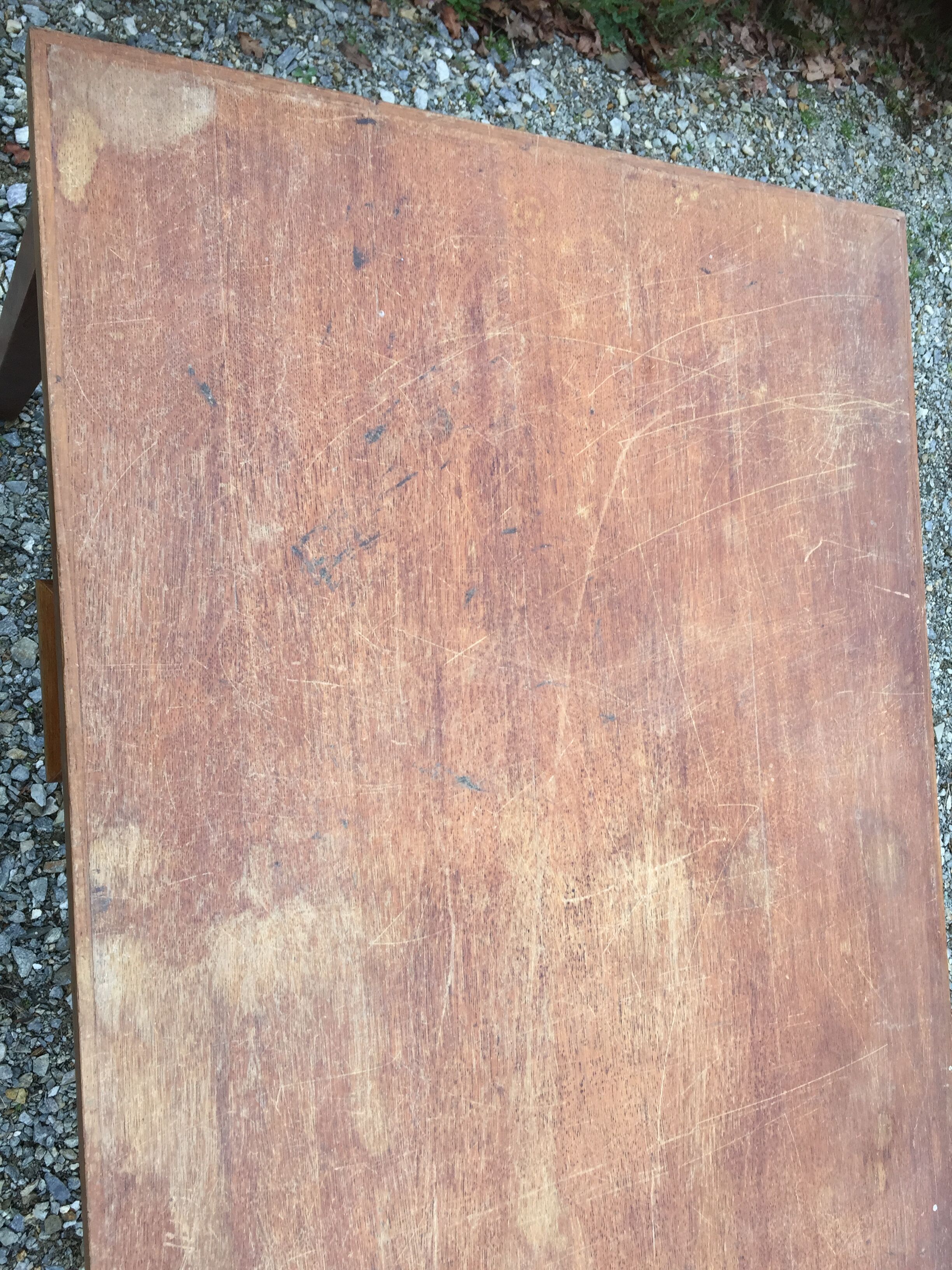 Vintage oak desk table with 2 drawers