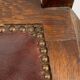 Pair of armchairs trone XIX eme neo gothic sculpts leather seat