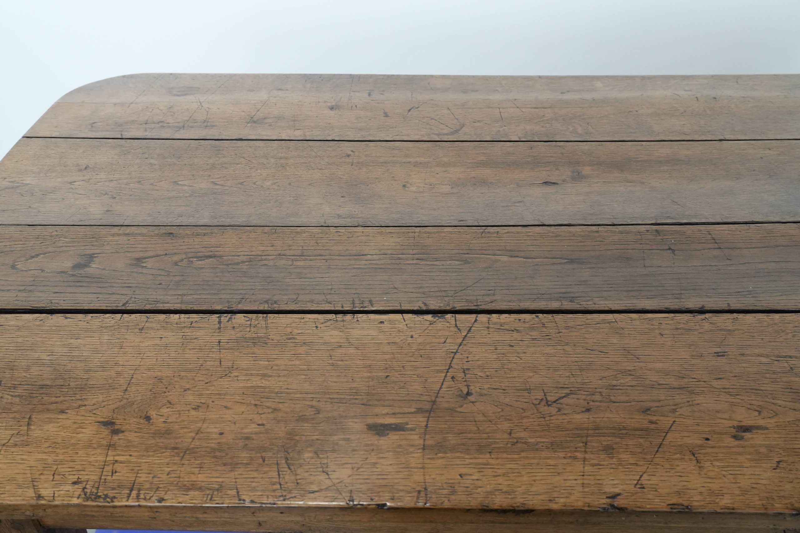 Large antique dining table for 6 to 8 people with two functional drawers