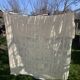 Plaid, dessus de lit couverture au crochet, blanc casse fait main, en coton vintage