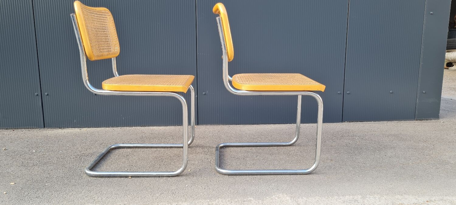 Pair of chairs cesca B32 by Marcel breuer