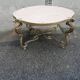 Table basse vintage bronze et marbre