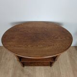 Pedestal table, oak side table