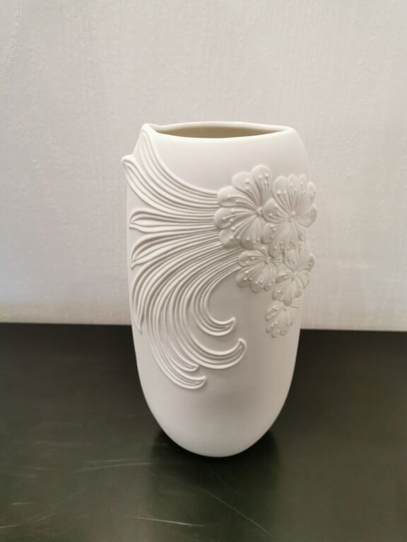 M Frey's white biscuit vase for Kaiser
