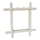 White bamboo effect wooden barber mirror 46 x 31 cm