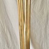 Old brass and chrome-plated metal ashtray on stand