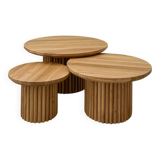 Round tables in solid oak