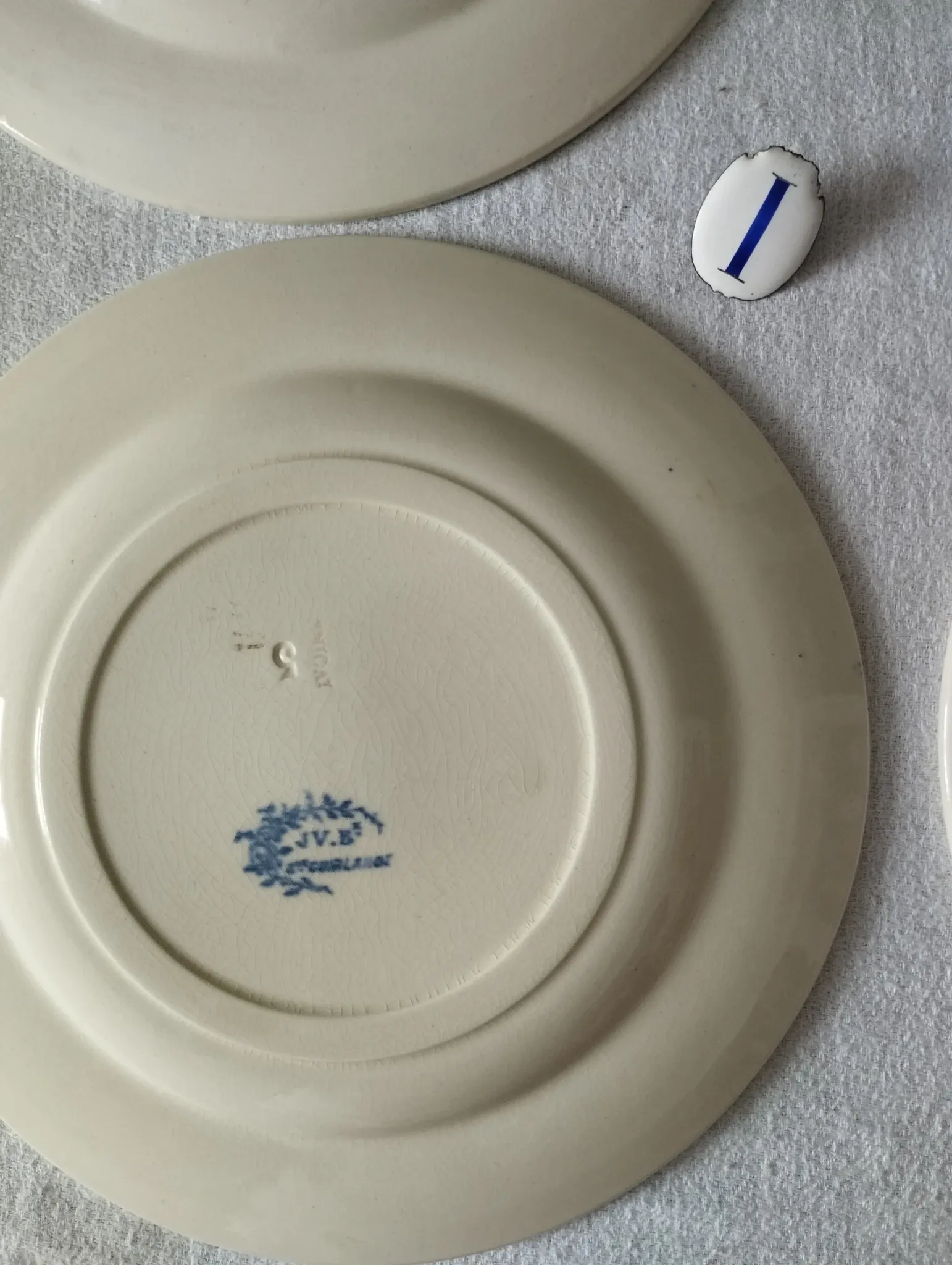 6 dessert plates ironstone J. Vieillard Bordeaux "Garland"