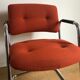 Fauteuil vintage de bureau piètement luge en laine orange par steelcase strafor