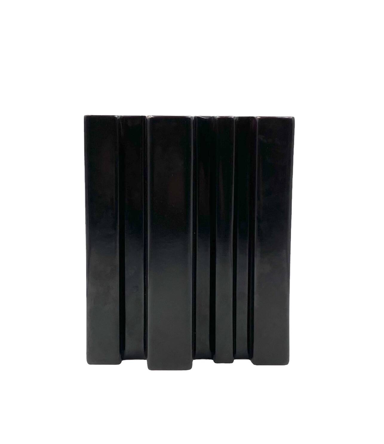 Angelo Mangiarotti, Space age brown ceramic vase, Fratelli Brambilla Italy ca. 1968