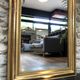 Louis-Philippe pearl mirror, presence gilding with gold leaf, mercury ice 127cm/74,5cm