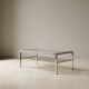 Vintage coffee table glass & chrome metal – Romeo Rega style from the 1970s