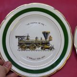 6 plates from the le chemin de fer collection gien france
