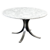 Vintage round marble dining table model T69 by Osvaldo Borsani for Tecno, 1970s